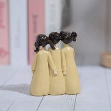 1pc Handpainted Beige Dress 3 Sisters Sculpture, Designed With 3 Embracing Figures In Small, Medium And Large Sizes, Suitable As Desktop Decor, Commemorative Piece, Gift For Sisters, Birthday, And Creating A Warm Home Atmosphere - Three Sisters - View 6