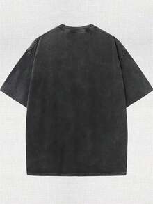 Mahoraga JJK Anime Graphic Tee,SpringVintage Washed Oversized Dark AnimeStreetwear T-Shirt, Soft Cotton UnisexApparel, Gift For  Fans Quarterzip Men Lemon Demon Soulja Boy Outfit Truckfit Clothes Gorlock Destroyer - 黑色 - 查看 2