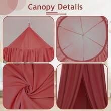 AUSALLA 1件装多功能婴儿床罩，遮光、防尘、防蚊、亲肤、透气，保护宝宝睡眠 - 紅色 - 查看 4