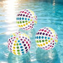 1pc Inflatable Clear Striped Ball, Outdoor Beach Water Game Ball, Thickened PVC Portable Foldable Round Ball, Suitable For Swimming Pool And Beach Party Activities - Multicolor - View 7