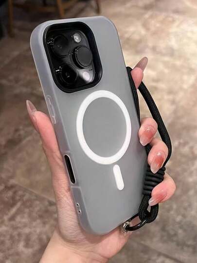 Silikon Anti-Drop Handyhülle mit Handschlaufe, geeignet für iPhone 16/15 Pro Max/13/14/11/12, einfache gelee-artige stoßfeste Schutzhülle für Samsung Galaxy S22/S23/S24/S25/S26 Ultra Plus, A16/A25/A36/A06/A07/A17/A15/A35/A25/A54/A56/A05/A05S/S26/S26Plus/S26Ultra, unterstützt kabelloses Laden