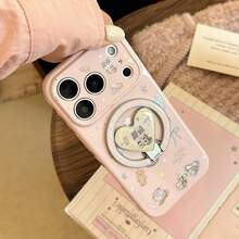 可爱猫咪元素立牌 GUCADI 1个装 柔软毛绒猫咪 苹果17/17 Pro Max手机壳 卡通创意几何韩版小众ins风 春季礼物 - 芭樂粉 - 查看 4