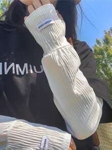 1 双时尚轻薄女士夏季防紫外线冰丝袖套，宽松透气防晒露指袖保暖套，适合驾驶、户外运动、骑行、旅行，亦可作为礼物赠送。 - 彩色 - 查看 6