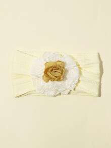 多巴胺时尚网纱花朵婴儿发带，柔软弹力婴儿发箍，精致发饰 - 彩色 - 查看 12