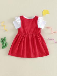 Baby Girls T-Shirt Co-Ords - Red - View 2