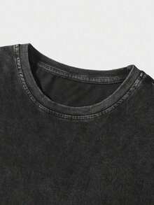 Surf Shop One Of A Kind Surfer Graphic Black Short Sleeve Tee,Fashion Street Pattern Short-Sleeve Pure Cotton Double-Sided Washed T-ShirtFashionable Women's Clothing - 黑色 - 查看 3