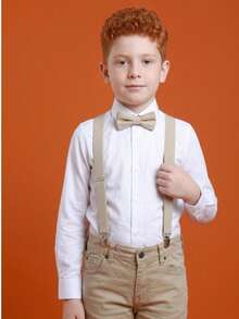 Premium Children's Social Outfit For Weddings, Parties And Christenings - Beige - View 5