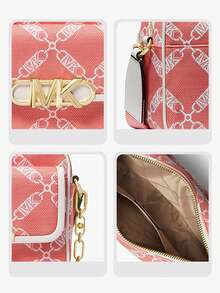Michael Kors PARKER Women's Small Handbag Crossbody Shoulder Bag, Versatile With Adjustable Strap - Red and White - View 3