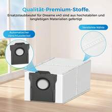 Pack Of 10 Vacuum Cleaner Bags For Dreame L10s Ultra Gen 2/Gen 3/X30/X40/X50 Ultra/L10s Pro/L40/L50/Aqua10/Matrix 10 Ultra/Mova E30 Ultra/P50/P10/E40 Vacuum Cleaner, 3.2 Large Capacity Vacuum Cleaner - View 6