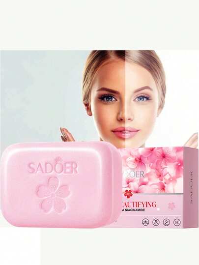 100g Jabón facial/corporal nutritivo y iluminador de Sakura con niacinamida, limpieza profunda y humectación, fragancia duradera, apto para hombres y mujeres