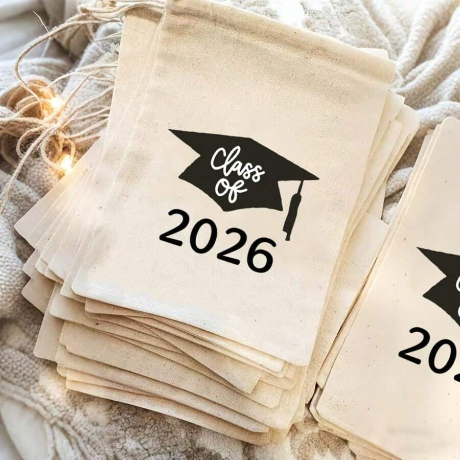 10个装 2026届毕业派对束口袋，毕业装饰礼品袋，创意趣味小袋 - 查看 1