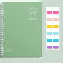 Papel de recambio rayado B5, verde minimalista + 120 unidades de notas adhesivas verdes - Multicolor - Ver 3