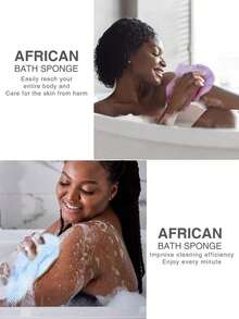 1PC African Net Exfoliating Bath Towel Set, Double-Sided Design For Gentle/Coarse Exfoliation, Effective Body Scrubbing, Shower Back Scrubber, Quality Mesh Material, Convenient Tie Design, Loofah Bath Towel, Body Sponge, Leaves Skin Smooth, Suitable For Daily Use - 多色 - 查看 2