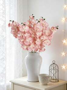 6支2.23英尺（约68厘米）长的仿真粉色蝴蝶兰，8个花头，丝绸材质，适用于客厅、家居花园、婚礼、浪漫派对装饰、DIY月亮花环、情人节、母亲节、生日礼物、春节、送给女友或女性的礼物 - 粉色 - 查看 9