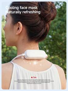 ViSSKO Summer Essential Cooling Neck Fan | Semiconductor Cooling Chip Instant Cooling, Retractable Hose For Easy Carry, Supports Aromatherapy, 3 Wind Speed Modes For All-Day Freshness - Neckband Style (cooling Version) - View 6