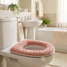 Toilet Seat Cover, Warm Toilet Cushion Suitable For All Seasons, Soft And Thick Bathroom Fabric, Washable And Comfortable, Reusable With Zipper Design - Multicolor - View 17
