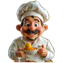 奶奶尼诺的爱之滋味：意大利厨师玩偶，配有蒸锅、粗面条、毛茸茸的帽子和竖起的大拇指——每一个微笑都为厨房带来小小的快乐 - B - 查看 7