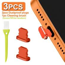 Set 3 Buah Penutup Debu Logam Termasuk 2 buah Penutup Debu Type-C/Lightning dengan 1 buah Sikat Pembersih, Penutup Debu Port Pengisian Lightning Kompatibel dengan iPhone 17 16 15 14 13 12 11 Pro Max, Pelindung Port Type-C Kompatibel dengan Semua Perangkat Type-C - MultiWarna - View 21