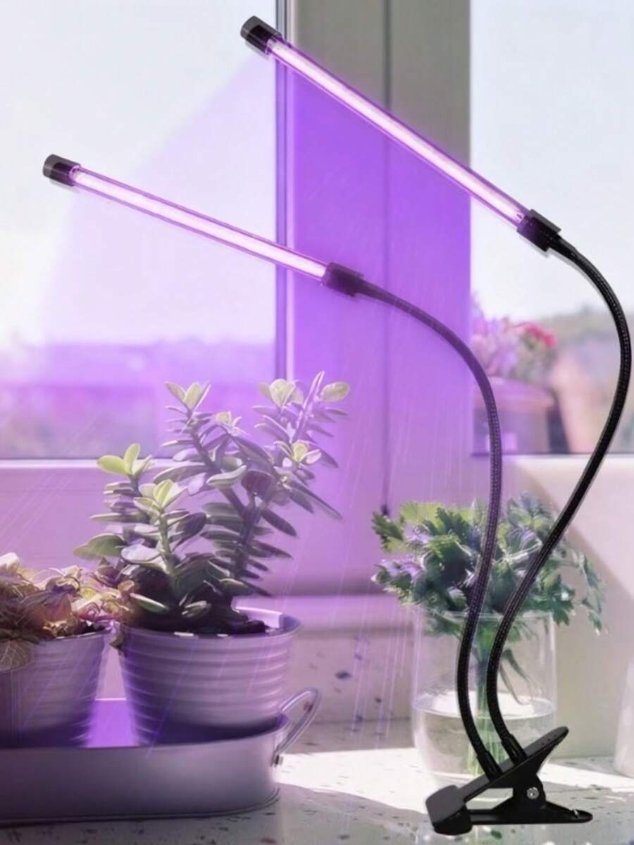 LED Plant Growth Light, Indoor Plant Grow Light, Red & Blue Dual Spectrum, Flexible Gooseneck, USB Powered, Adjustable Plant Lamp, Greenhouse Growing Light, Ideal For Desk Plants, Flowers, Potted Plants, Succulents, Seed Germination (Charger Not Included) - Multicolor - View 1