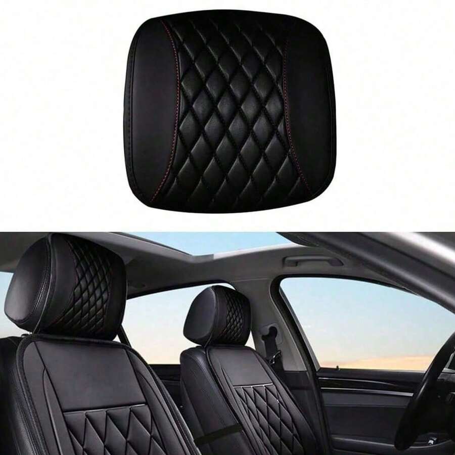 Car Headrest Cover, Soft Leather Dirt-Proof Vehicle Seat Head Rest Protector, Breathable Automotive Interior Protection Dust Covering Accessories, Universal For Most Cars - Neck Pillow - View 1