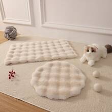 1pc Pet Plush Winter Warm Thick Durable Cushion Mat, Dog Cat Sleeping Blanket - Multicolor - View 4
