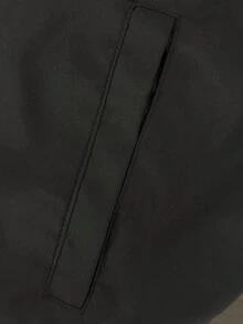 棒球领夹克，休闲百搭拉链防风外套 - 黑色 - 查看 5