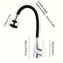 360° Swivel Flexible Kitchen Faucet - Single Handle Hot And Cold Water Mixer Tap, Polished Surface, Ceramic Valve And Base Mount, Suitable For Modern Kitchen/Bathroom - Multicolor - View 7