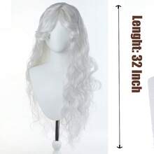 Peluca blanca esponjosa y retro, adecuada para fiestas de disfraces y juegos de roles - Blanco - Ver 5