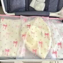 20pcs Transparent Floral Bow Clothing Storage Bags With Zipper - PEVA Material, Ideal For Clothes, Underwear, Toiletries, And Cosmetics. Essential For Travel, Home Organization, And Luggage Sorting. High Quality And Long-Lasting - View 8