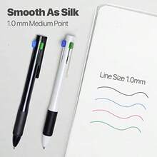 4-In-1 Multicolor Pen 1.0mm - 4-Color Retractable Ballpoint Pens Nurse Pens For Office School Supplies Students Gift 5 Pack Black - C15ps黑色4合1多色 - 查看 4