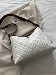 2026 New Retro Niche Rhombus Tote Bag, Large Capacity Commuter Bucket Bag, Artistic High-End Handbag For Women - White - View 9