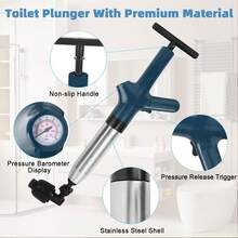 Air Toilet Plunger, Drain Clog Remover, High-Pressure Air Drain Blaster With Real-Time Barometer Powerful Drain Snake Sink Plunger Plumbing Tools, Plungers For Bathroom Sink Kitchen Clogged - A - View 5
