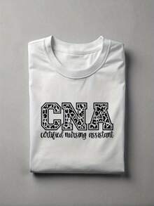 CNA Leopard Print T-Shirt - Certified Nursing Assistant & CNA Uniform, Soft Breathable Tee With CNA Logo Design, Nurse Appreciation Gift, Unisex Scrubs-Style Top For Nursing (UA-1607Gift) - trắng - Xem 6