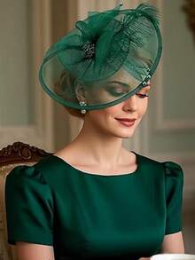 花朵网纱发箍和发夹装饰，适合女士和女孩参加茶会和活动。 - A - 查看 9