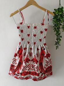 Women's Floral Dress - 紅鳥 - 查看 2
