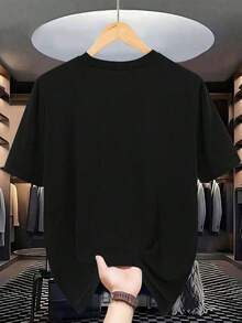 populares de la nueva temporada 2026 Manfinity Dauomo Letter R Graphic Colorful Print Casual Men T-Shirt - Negro 2 - Ver 2