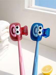 Funda protectora para cepillo de dientes con forma de cara alegre, soporte para almacenamiento de cepillo de dientes de dopamina, estuche de viaje para cepillo de dientes con orificios de ventilación, caja de almacenamiento de cepillo de dientes de viaje, clip de protección portátil para cabezal de cepillo de dientes - Multicolor - Ver 5