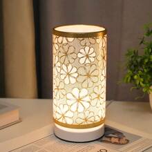 1个现代简约LED台灯，带布艺灯罩，适用于卧室、客厅和办公室 - 小型床头灯，柔和暖光 - 黃色 - 查看 7