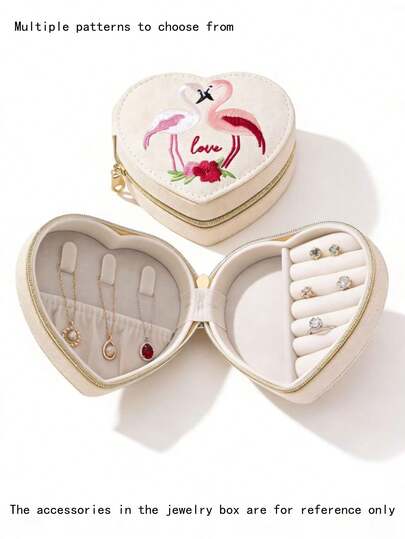 صندوق تخزين المجوهرات الفاخر من القماش - صندوق تخزين مدمج ذو طبقتين، خيارين من الأنماط، يمكن تخزين الأساور والأقراط والإكسسوارات - مثالي للسفر وتخزين المجوهرات على طاولة غرفة النوم