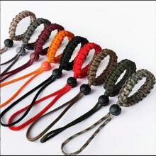 1个户外求生相机腕带，伞绳编织相机吊坠，通用相机编织伞绳腕带，腕带 - 彩色 - 查看 3