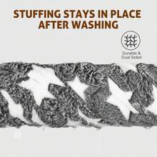 1 pieza Cojín de cama suave para mascotas, alfombra de jaula lavable con estampado de estrellas lindo, adecuado para perros pequeños/medianos/grandes, cama de gato de felpa de doble cara, gris - Multicolor - Ver 5