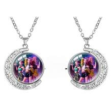 Crescent Moon Gemstone Necklace, KPOP Idol Group Reversible Pendant, Elegant Couple Accessory - Multicolor - View 8