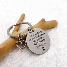 不锈钢钥匙扣，感恩之心设计，适合父亲节、生日或日常表达爱意。 - 銀色 - 查看 6