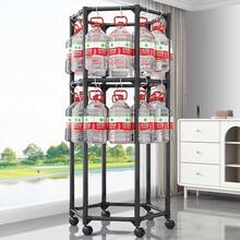 Perchero de Pie Hexagonal Giro, Perchero para Dormitorio, Cuerda de Secar Ropa Interior, Organizador Móvil de Ropa y Sombreros, Doble Capa y Desmontable - negro - Ver 6