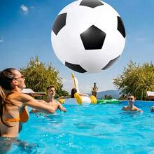 1pc Inflatable Giant Size Football, PVC Material Thick & Durable Portable Large Balloon, Suitable For Water Party, Pool Party, Beach Party Entertainment - Multicolor - View 3