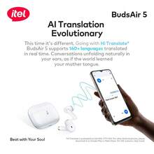 itel BudsAir 5 Semi-In-Ear Bluetooth Earbuds,Lightweight In-Ear Design,36-Hour Extended Playback,AI Translation Support ,360° Spatial Audio,60ms Low Latency - View 9