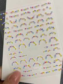 1pc New Daisy Flower Nail Art Decal Sticker, Floral Petal Nail Salon Rhinestone Decor, Spring Limited Edition Nail Stickers - Multicolor - View 2