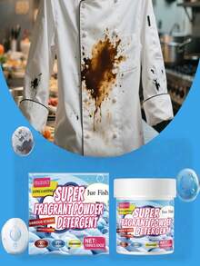 JUE FISH 洗衣泡泡粉，家用衣物清洁剂，去除污渍、污垢和异味，持久留香，深层清洁，呵护衣物，使用方便。 - 粉狀 - 查看 10