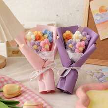 1/2 piezas Ramo de flores de acrílico y lana hechas a mano, regalo decorativo creativo para el Día de la Madre y el Día de la Mujer, textura suave, adecuado como centro de mesa para comedor - Múltiples estilos - Ver 21