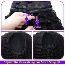 ZHENDEFA Water Wave Half Wig Human Hair 3 In 1 Seamless Flip Over Half Wigs Human Hair Glueless Wear And Go Beginner Friendly Curly Half Wig Human Hair Drawstring Headband Wig For Women - SNatural - View 11